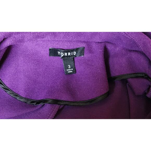 Torrid Womens Long Purple Ponte Trench Coat Plus Size 3X Heavy Warm Dress Jacket - Picture 10 of 10